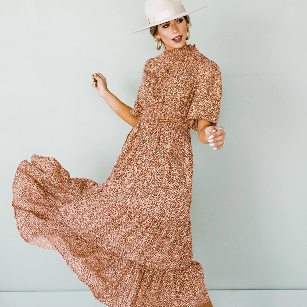 High Neck Maxi Dress in Rust! - Picture 3 of 11